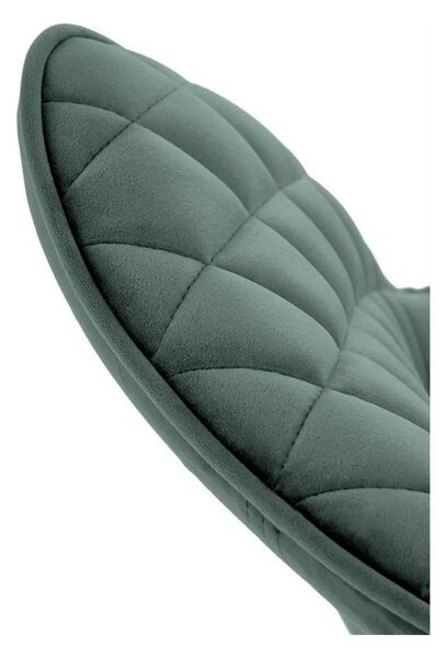 Scaun tapitat K520, verde/negru, stofa catifelata, 45x63x80 cm