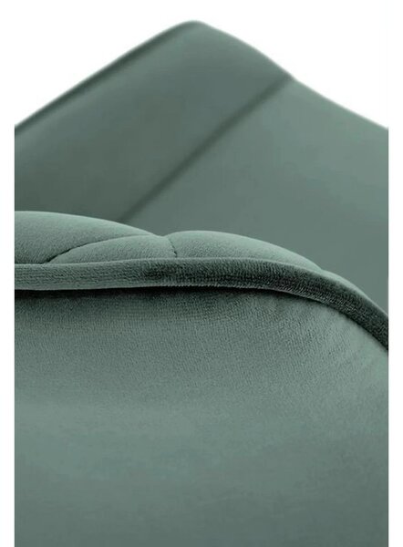 Scaun tapitat K520, verde/negru, stofa catifelata, 45x63x80 cm