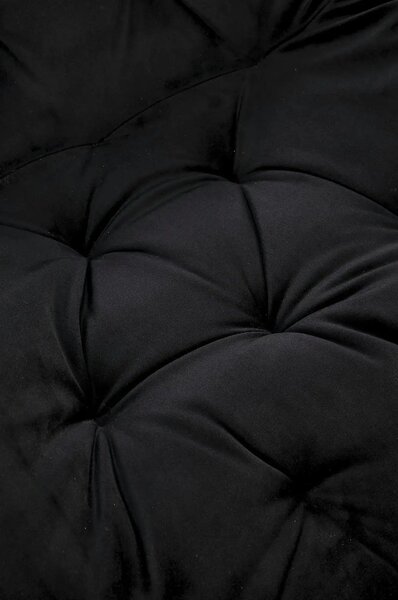 Scaun pivotant K519, negru, stofa catifelata/metal, 54x63x86 cm