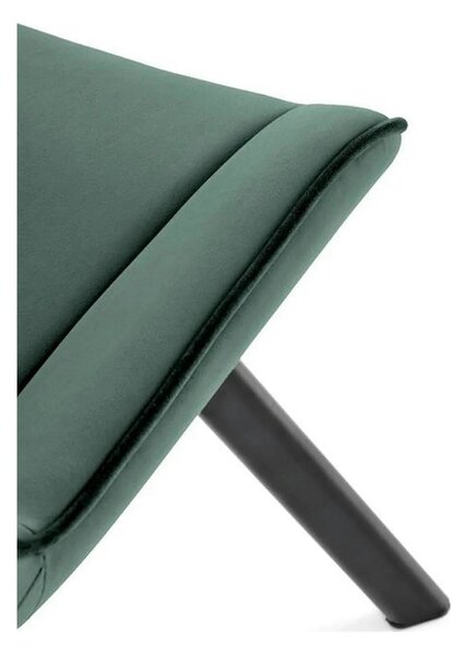 Scaun tapitat K520, verde/negru, stofa catifelata, 45x63x80 cm