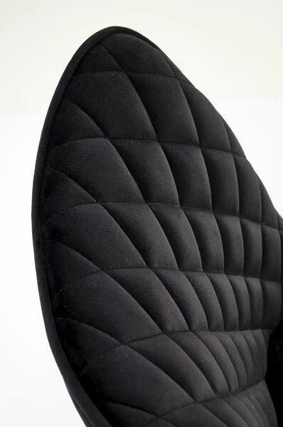 Scaun tapitat K520, negru, stofa catifelata, rotativ, 45x63x80 cm