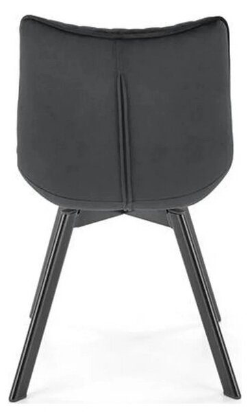 Scaun tapitat K520, negru, stofa catifelata, rotativ, 45x63x80 cm