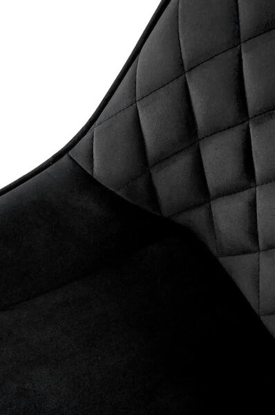 Scaun tapitat K520, negru, stofa catifelata, rotativ, 45x63x80 cm