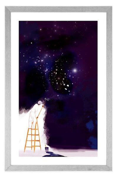 Poster cu passepartout pictorul galaxiei