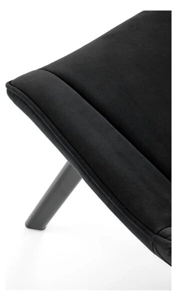 Scaun tapitat K520, negru, stofa catifelata, rotativ, 45x63x80 cm