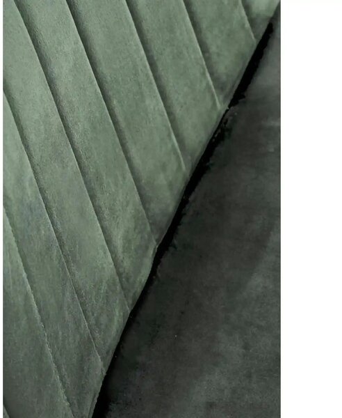 Scaun tapitat K521, verde/negru, stofa catifelata, 46x58x83 cm