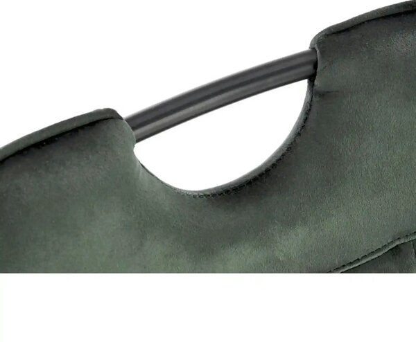 Scaun tapitat K521, verde/negru, stofa catifelata, 46x58x83 cm