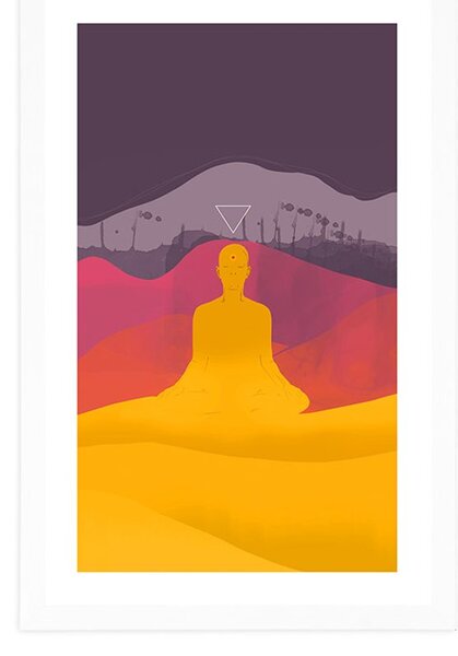 Poster cu passepartout echilibrul lui Buddha