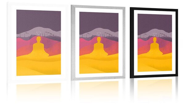Poster cu passepartout echilibrul lui Buddha