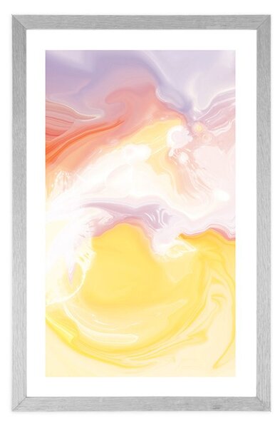 Poster cu passepartout interacțiunea pastelată de culori