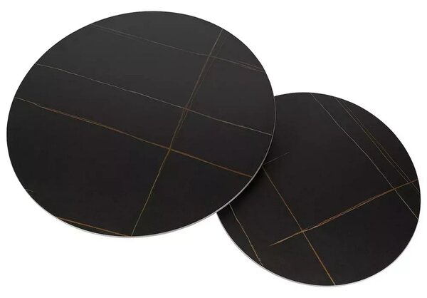 Set 2 masute cafea FERRANTE D, negru, ceramica/metal