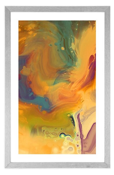 Poster cu passepartout abstracție viu colorată