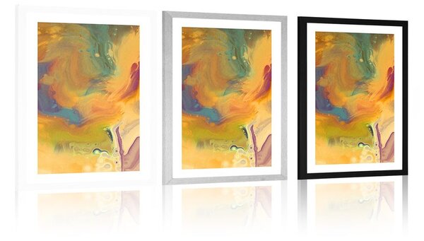 Poster cu passepartout abstracție viu colorată