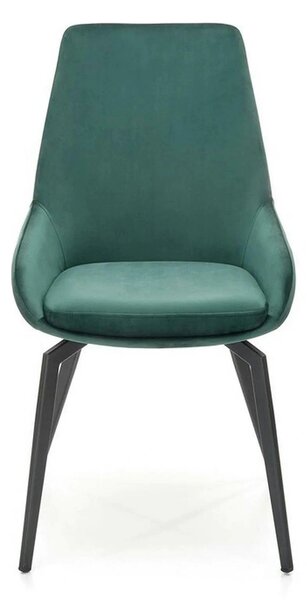 Scaun K479, verde/negru, stofa catifelata/metal, 49x60x91 cm