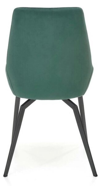 Scaun K479, verde/negru, stofa catifelata/metal, 49x60x91 cm