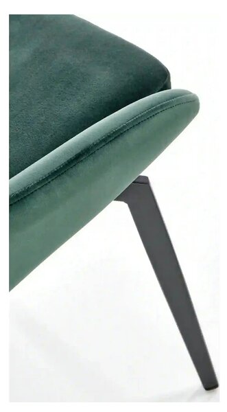 Scaun K479, verde/negru, stofa catifelata/metal, 49x60x91 cm