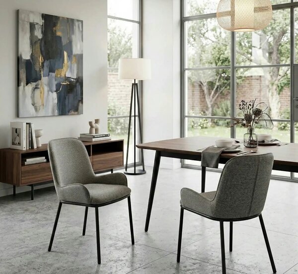 Scaun K481, gri/negru, stofa clasica/metal, 54x60x83 cm