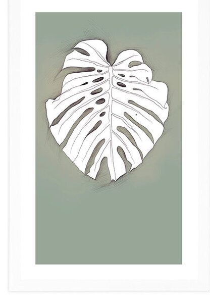 Poster cu passepartout monstru pe un fundal verde