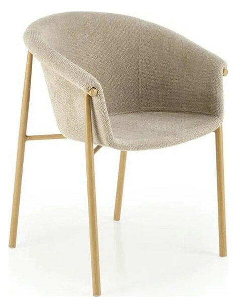 Scaun K489, bej/stejar, stofa clasica/metal, 59x56x80 cm
