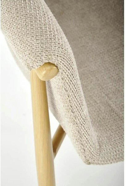 Scaun K489, bej/stejar, stofa clasica/metal, 59x56x80 cm