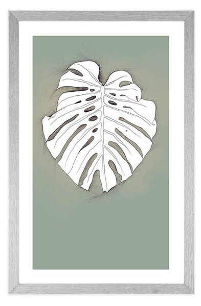 Poster cu passepartout monstru pe un fundal verde