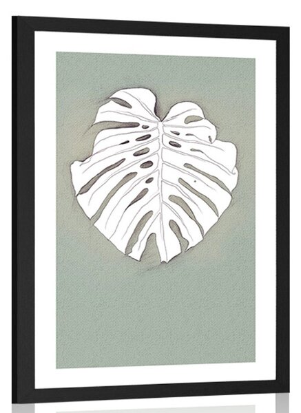 Poster cu passepartout monstru pe un fundal verde