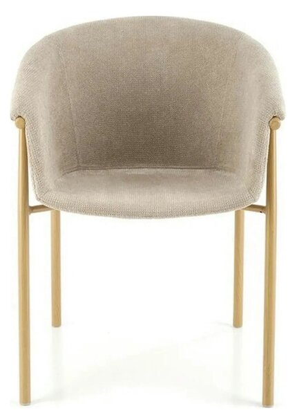 Scaun K489, bej/stejar, stofa clasica/metal, 59x56x80 cm