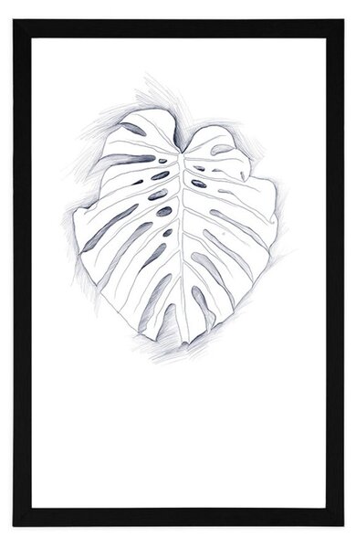 Poster cu passepartout frunză monstrului