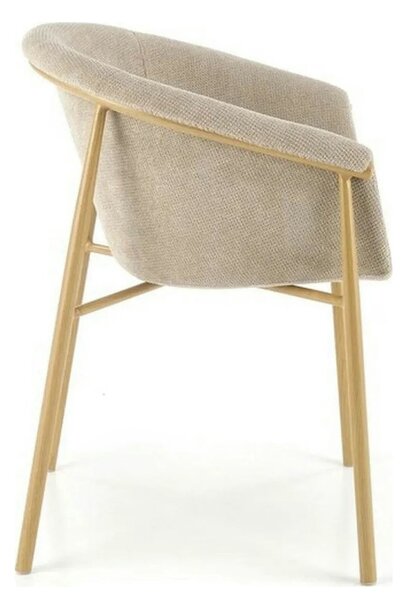 Scaun K489, bej/stejar, stofa clasica/metal, 59x56x80 cm