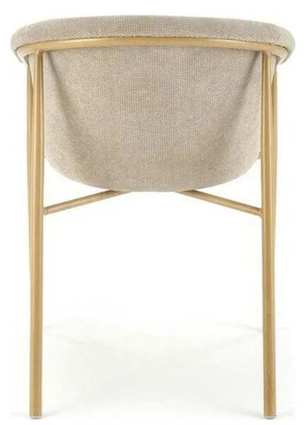 Scaun K489, bej/stejar, stofa clasica/metal, 59x56x80 cm