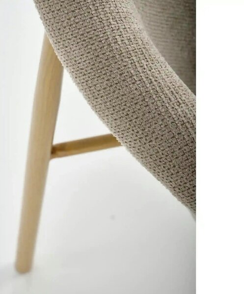 Scaun K489, bej/stejar, stofa clasica/metal, 59x56x80 cm