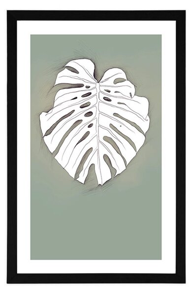 Poster cu passepartout monstru pe un fundal verde
