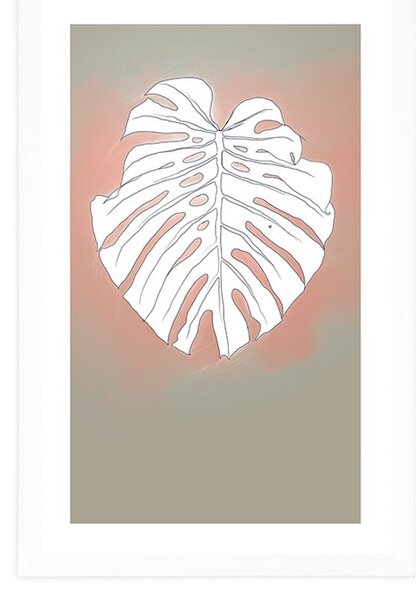 Poster cu passepartout liniile frunzei de monstru