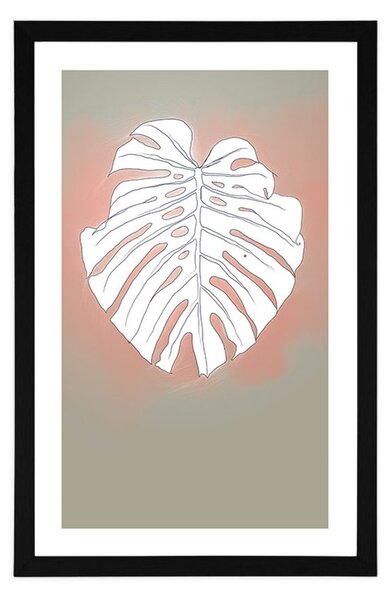 Poster cu passepartout liniile frunzei de monstru
