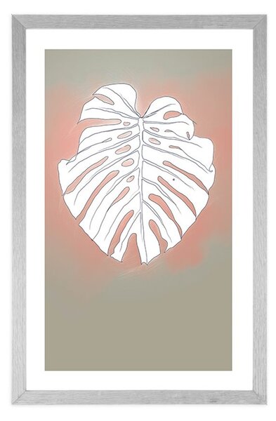 Poster cu passepartout liniile frunzei de monstru