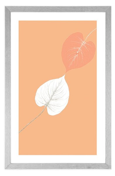 Poster cu passepartout atingerea frunzelor