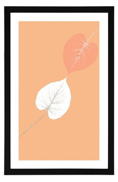 Poster cu passepartout atingerea frunzelor