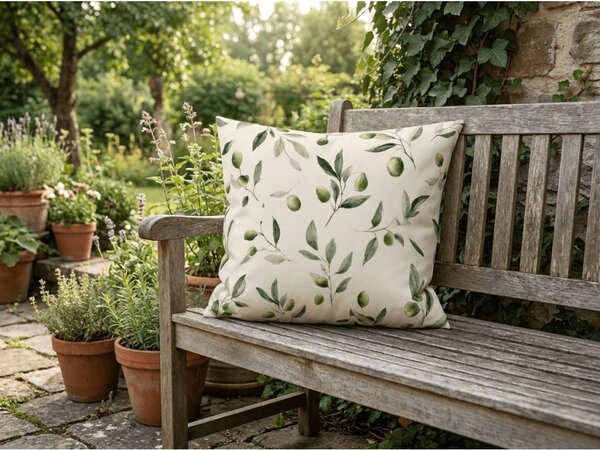 Fata de perna din bumbac OLIVE 45x45 cm, verde