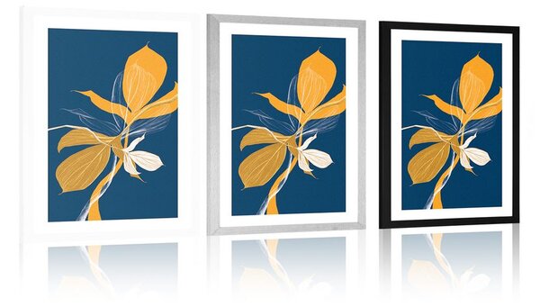 Poster cu passepartout armonia frunzelor