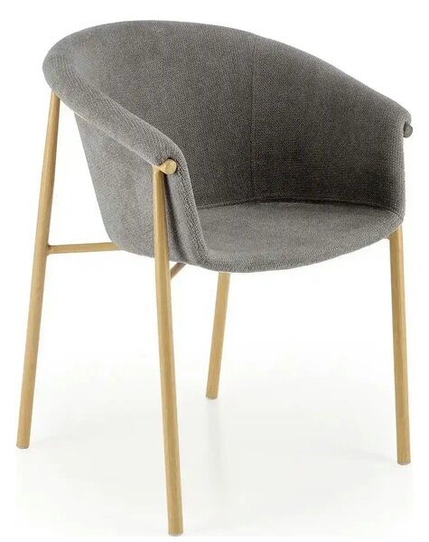 Scaun K489, gri/stejar, stofa clasica/metal, 59x56x80 cm