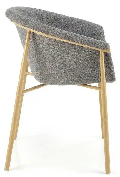 Scaun K489, gri/stejar, stofa clasica/metal, 59x56x80 cm