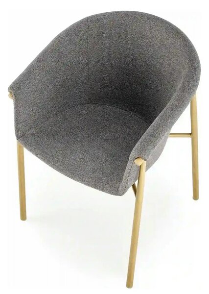 Scaun K489, gri/stejar, stofa clasica/metal, 59x56x80 cm