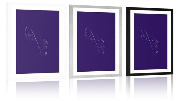 Poster cu passepartout interacțiune unică a culorilor