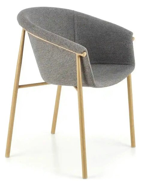 Scaun K489, gri/stejar, stofa clasica/metal, 59x56x80 cm