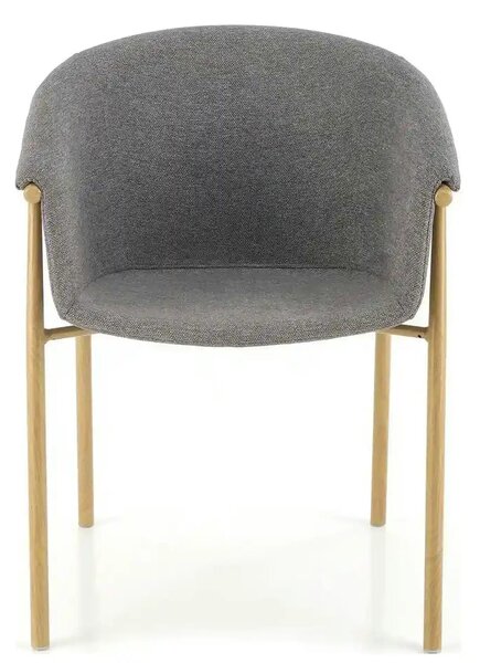 Scaun K489, gri/stejar, stofa clasica/metal, 59x56x80 cm
