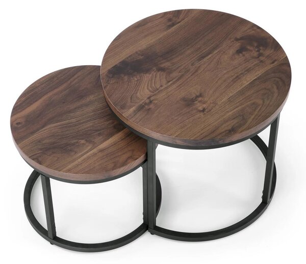 Set masute cafea OREO, nuc/negru