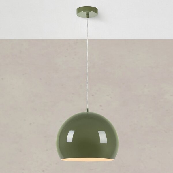 Markslöjd Lampă suspendată Pop, Ø 28 cm, verde, metal, reglabil, Verde, Camera de zi / sufragerie, Metal, Vintage