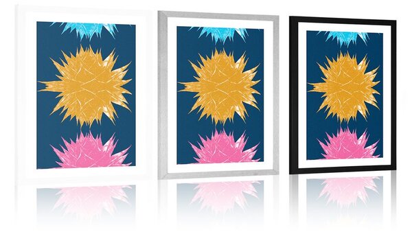 Poster cu passepartout plante abstracte colorate