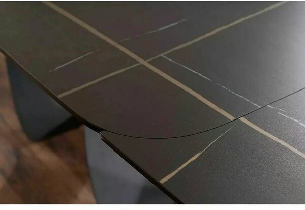 Masa extensibila INFINITY CERAMIC, negru, sticla securizata/ceramica