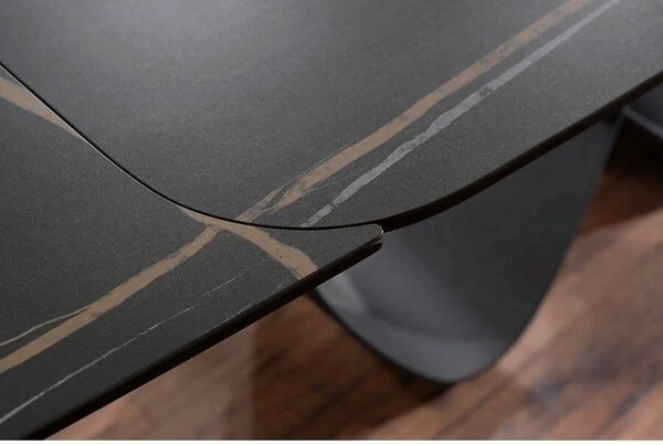 Masa extensibila INFINITY CERAMIC, negru, sticla securizata/ceramica